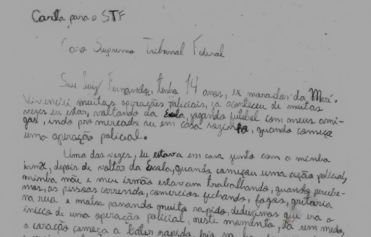 Brasília (DF) 02/04/2025 - Adolescente escreve carta ao STF por paz nas favelas - Documentário traz visão de crianças sobre violência policial em favelas
Foto: Cartas Pela Paz/Divulgação