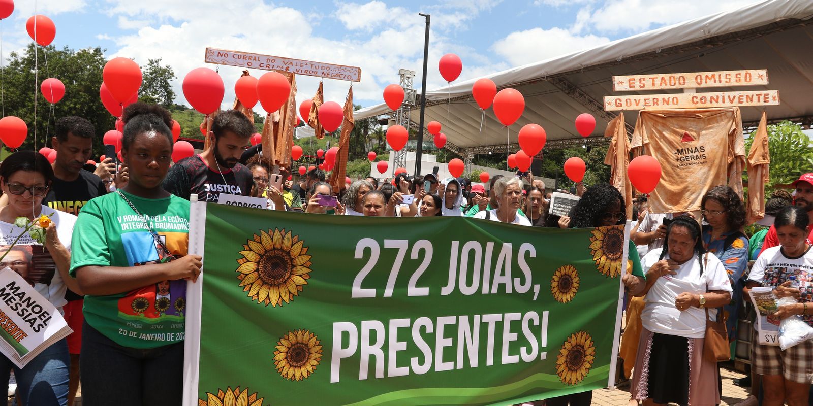 Após 5 anos, ato em Brumadinho homenageia vítimas e critica acordo